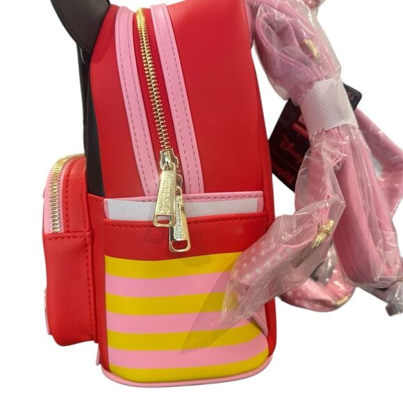 Loungefly Disney Minnie Mouse Pilot Cosplay Mini Backpack, Wallet set NWT - Picture 7 of 8